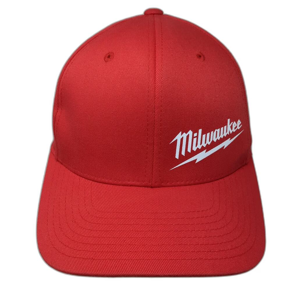 Milwaukee Baseball Cap Red M Flexfit Fitted Logo Tool Brand Professional Hat